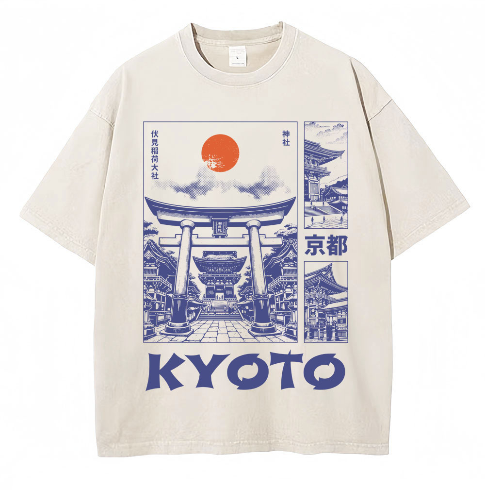 Vintage Fashion Kyoto - Kaos Grafis Gaya Jepang Kyoto untuk