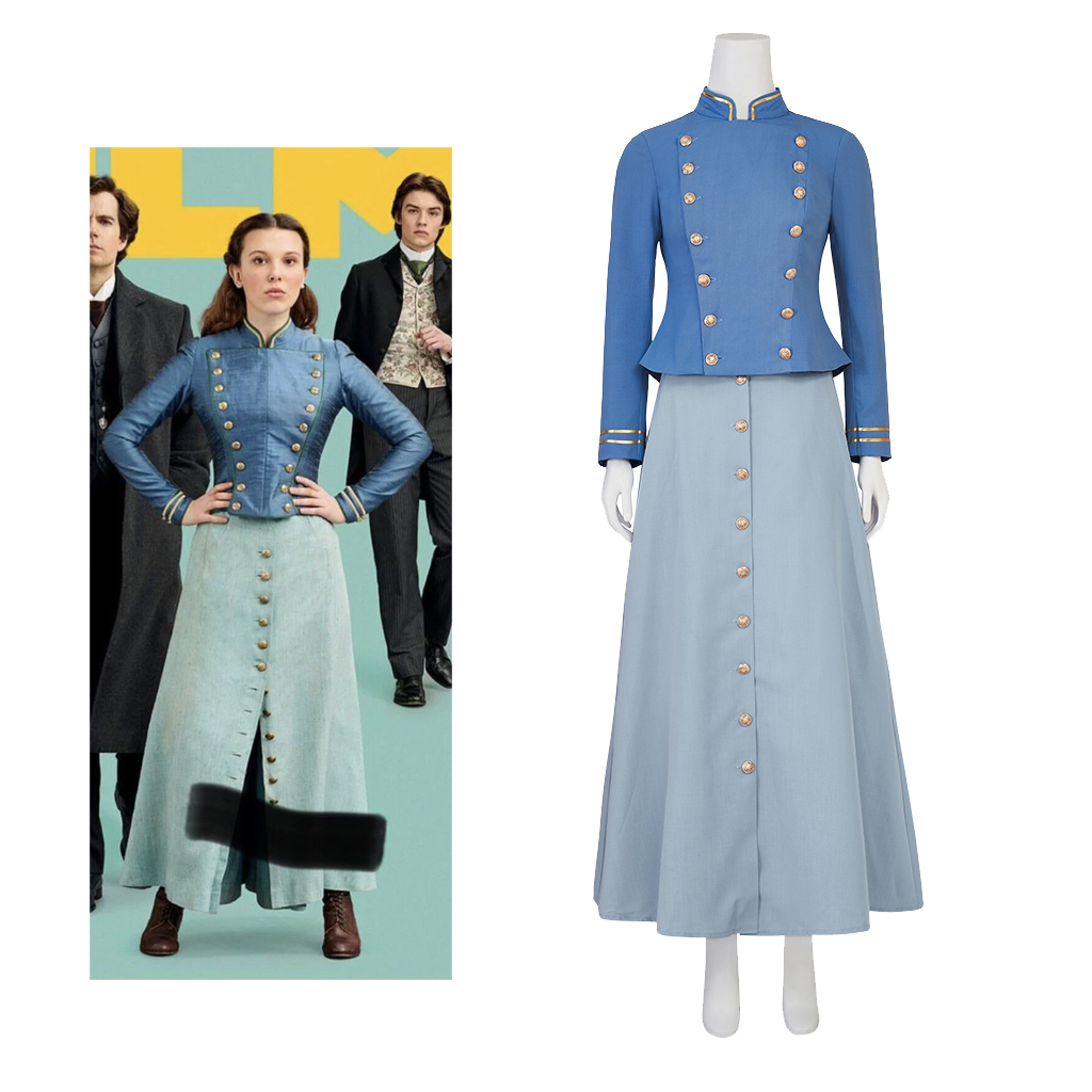 Vintage Fashion Dress - Kostum Cosplay Film Enola Holmes 2