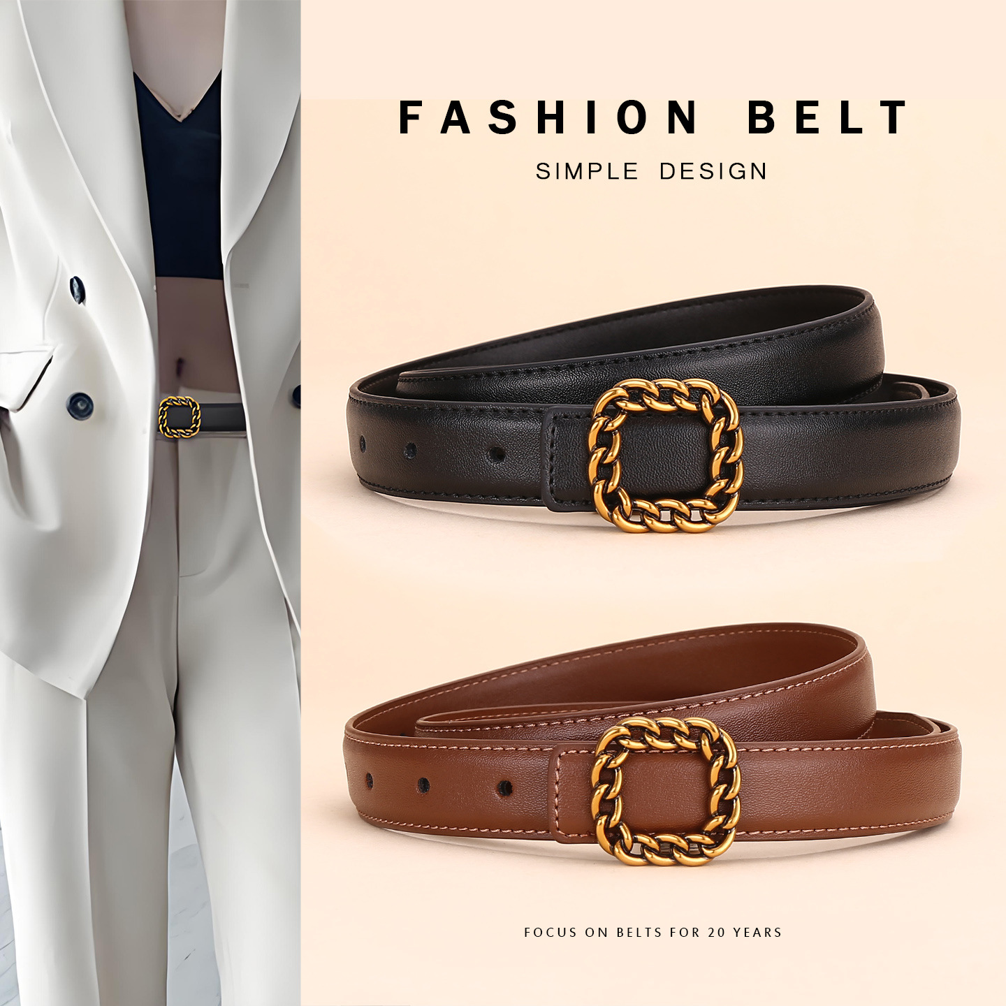 Vintage Fashion Look - Sabuk Kulit Wanita Model Vintage dengan