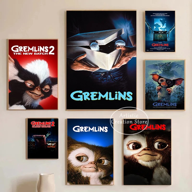 Vintage Fashion Illustrations - Film Klasik Gremlin Poster seni lukisan