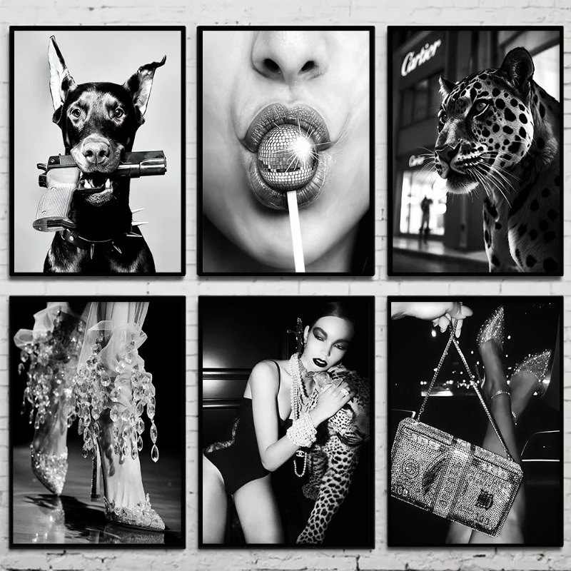 Vintage Fashion Art - Poster Fotografi Vintage Mode Hitam Putih