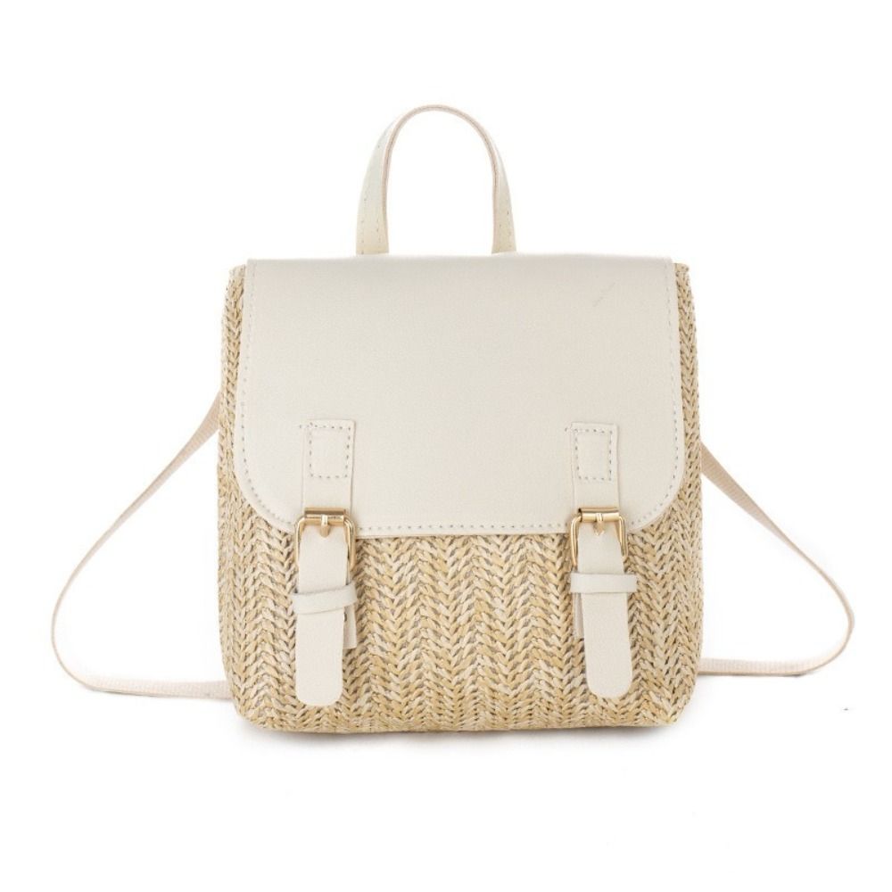 Vintage Fashion Look - Tas Serbaguna Ransel Jerami Kulit PU
