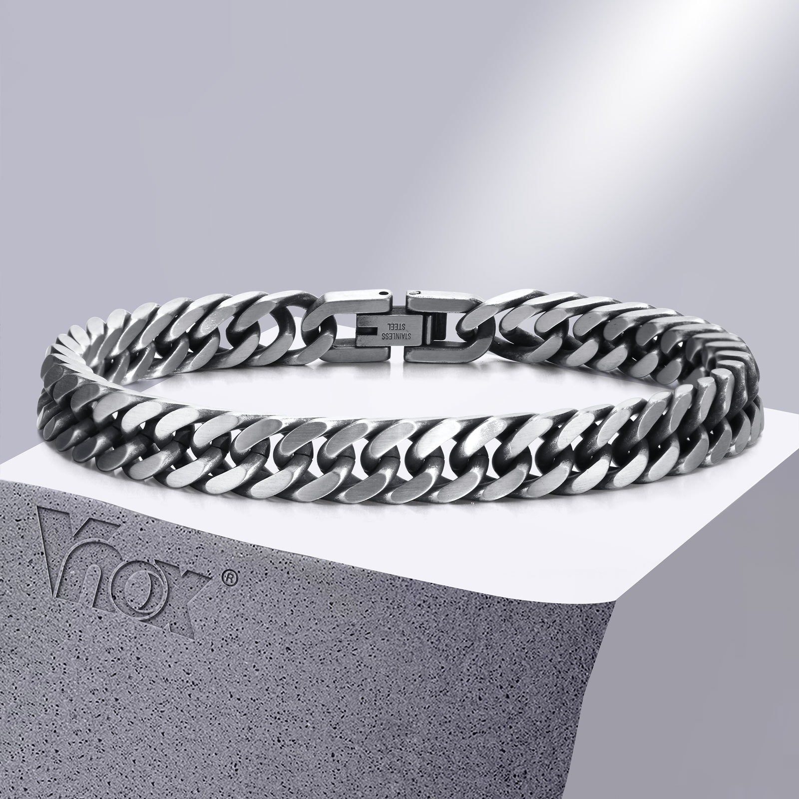 Vintage Fashion Retro Outfit - Gelang Rantai Kuba Retro Chunky Vnox