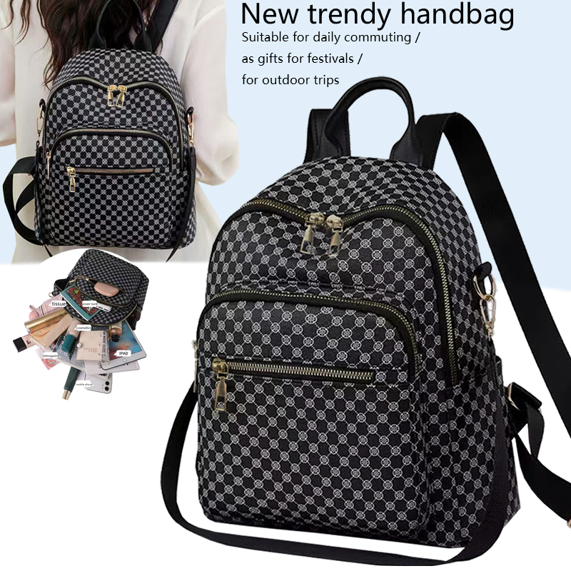 Vintage Fashion Patterns - Tas Ransel PU Motif Geometris Vintage