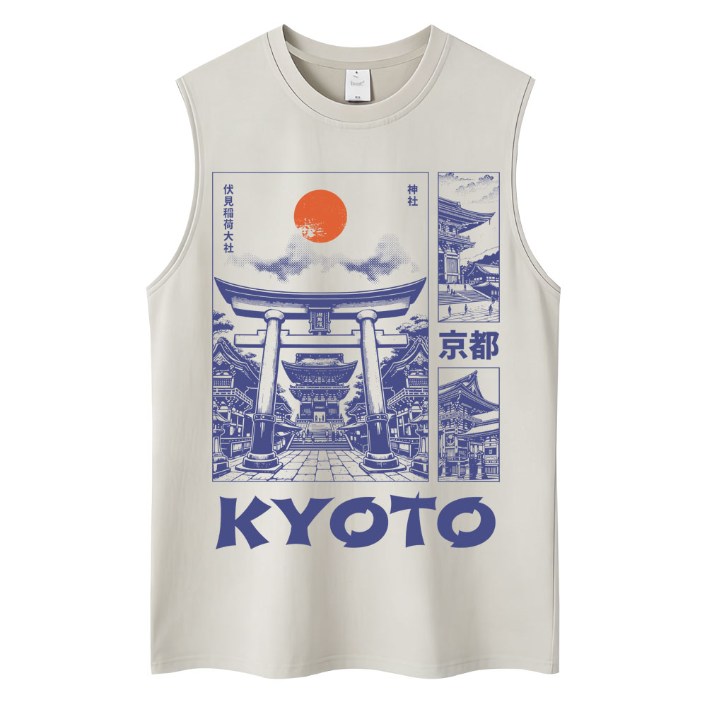 Vintage Fashion Kyoto - Tank Top Grafis Kyoto Gaya Jepang