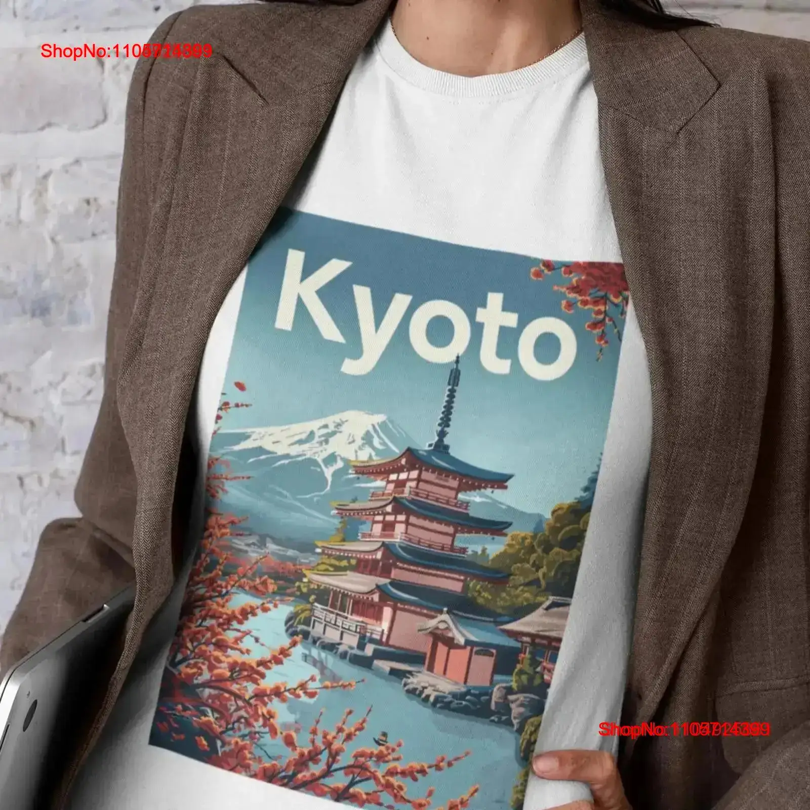 Vintage Fashion Kyoto - Kaos Kyoto Vintage Cetak Poster Perjalanan,