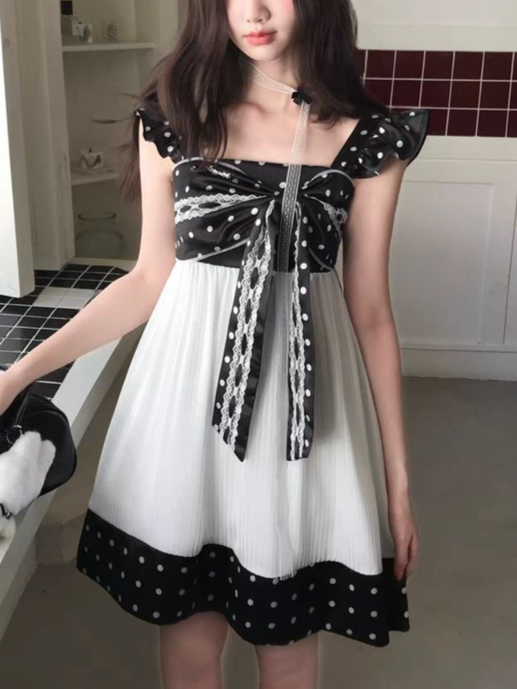 Vintage Fashion Retro Outfit - Gaun Mini Desain Pita Manis Vintage