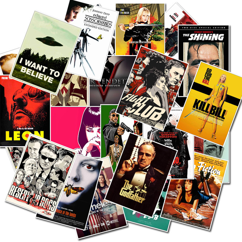 Vintage Fashion Illustrations - 25 buah poster film klasik stiker