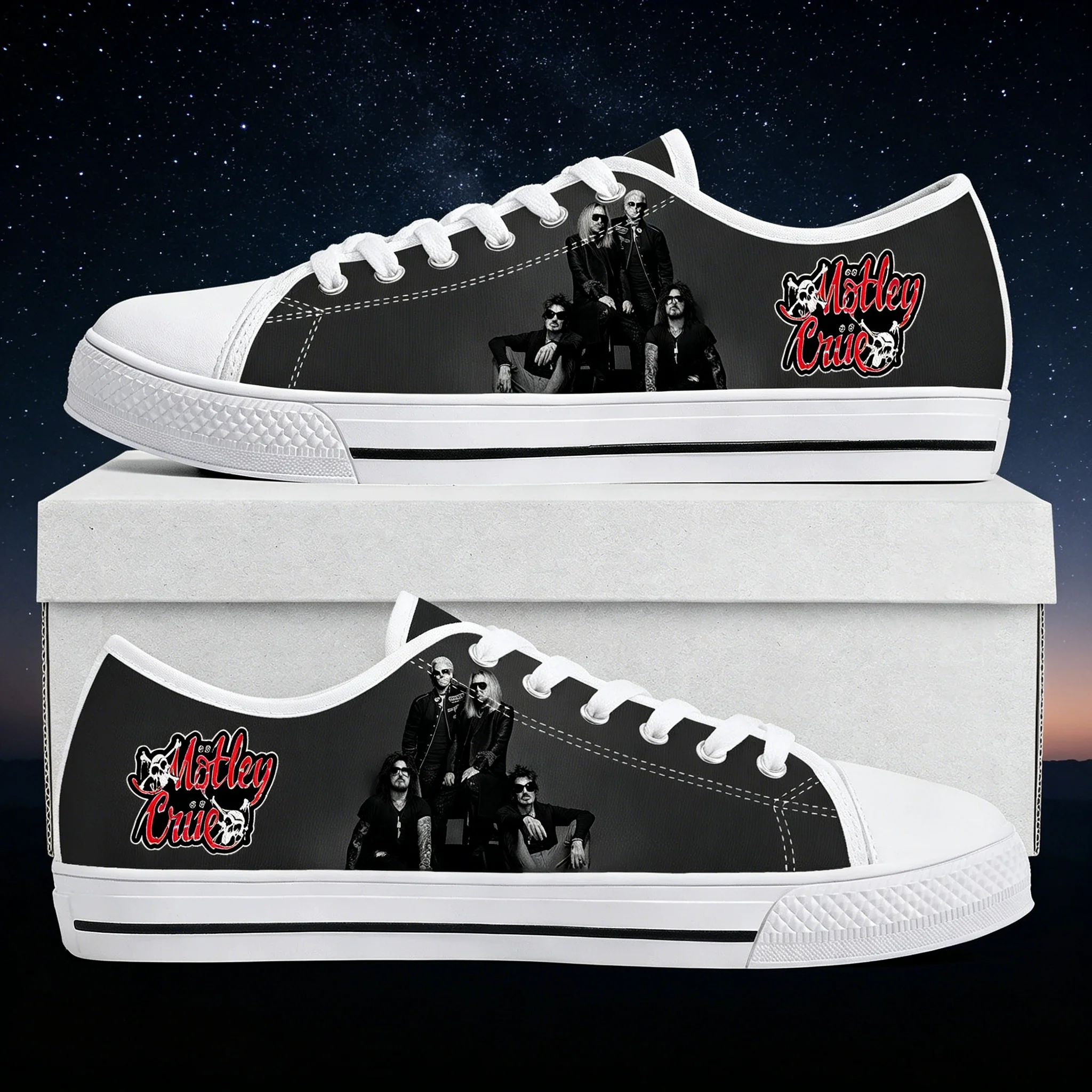 Vintage Fashion Prints - Sepatu Kasual Bermotif Vintage Metal Band