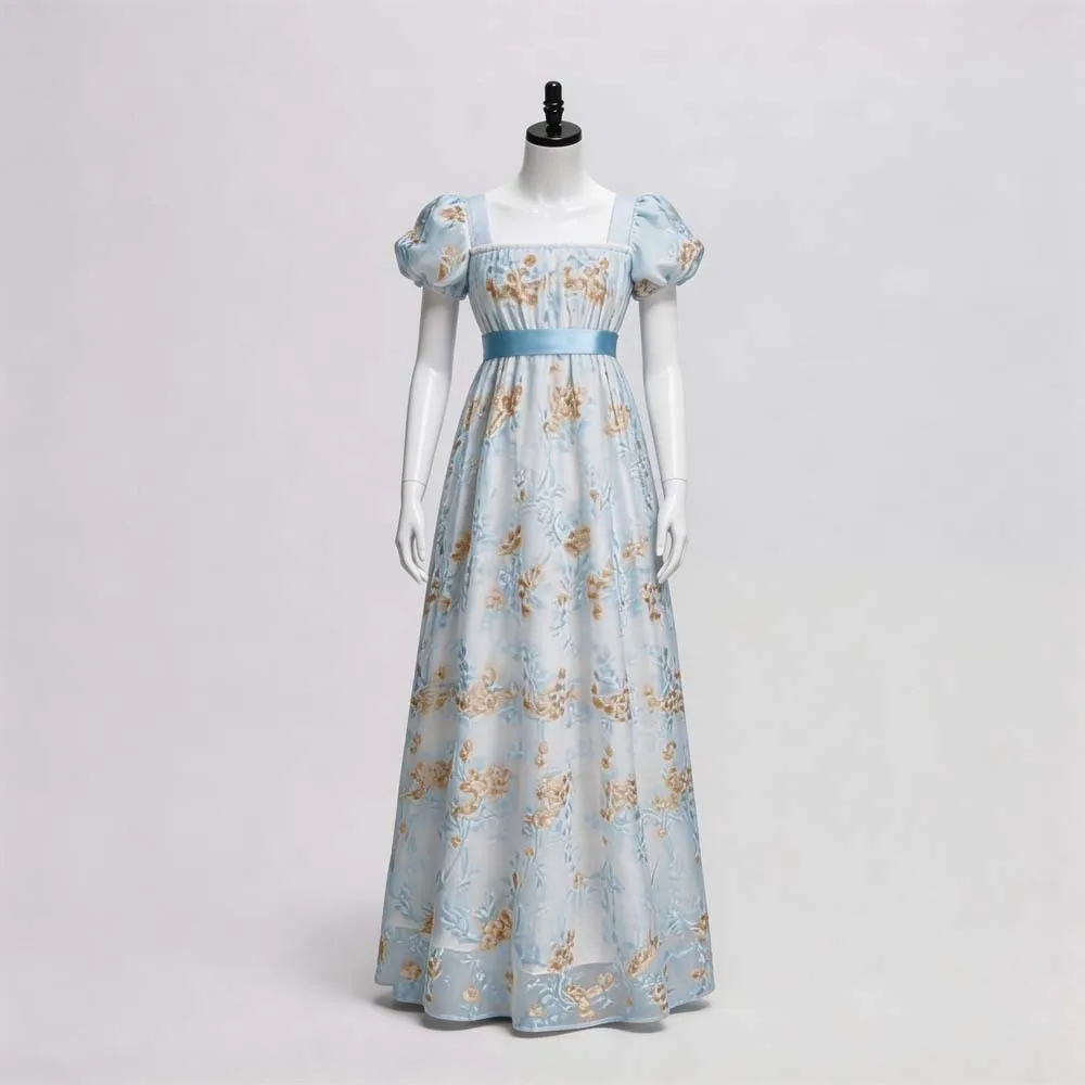 Vintage Fashion Dress - Gaun Teh Vintage Eropa Gaya Regency,
