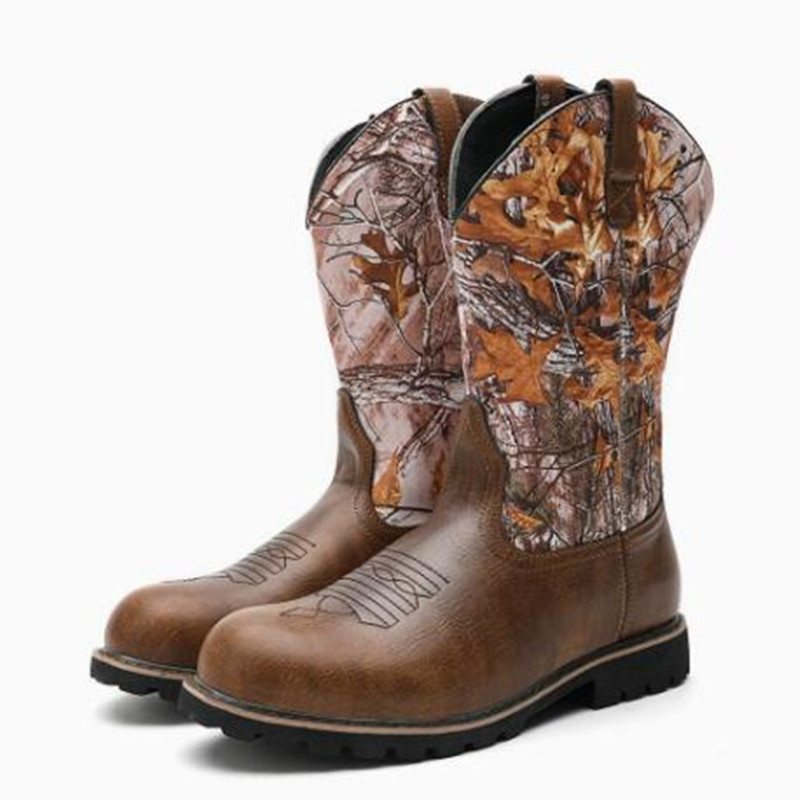 Vintage Fashion Prints - Sepatu Bot Pria Klasik Bordir Buatan