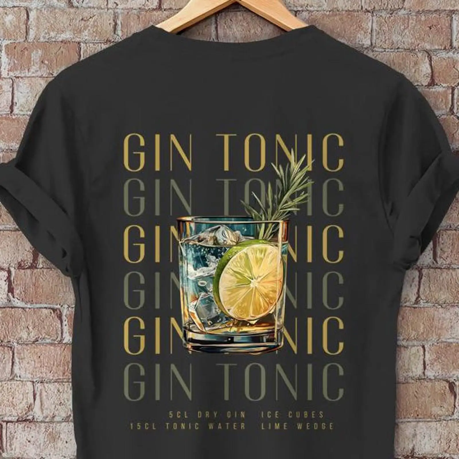 Vintage Fashion Illustrations - Kaos Gin Tonic Bergambar Pecinta Bar