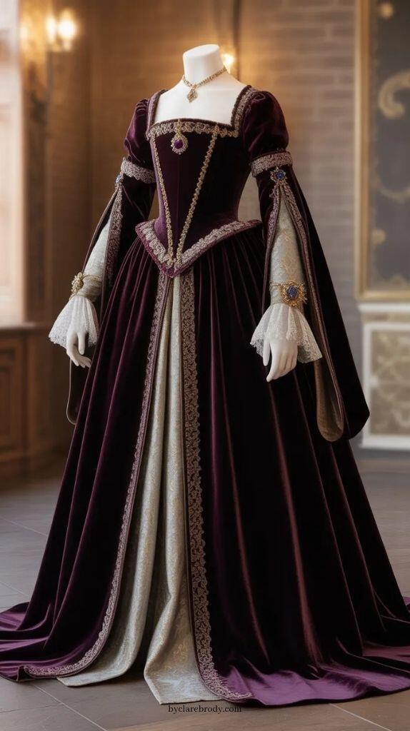 Vintage Fashion Dress - Gaun Prom Ungu Duchess Vintage Kostum