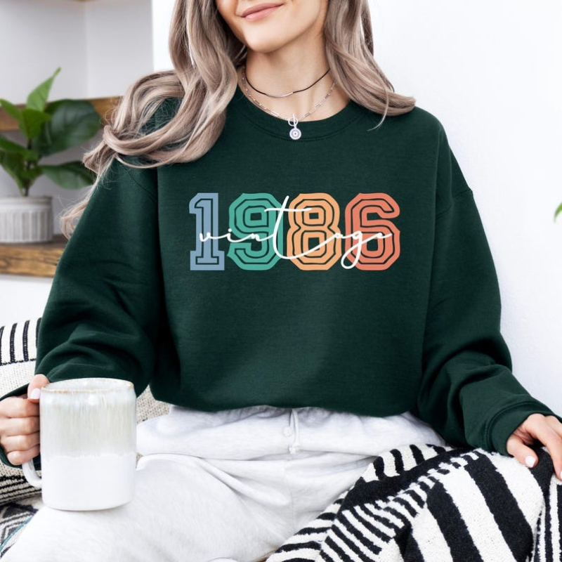 Vintage Fashion Retro Outfit - Vintage 1986 40th Birthday Winter Fashion
