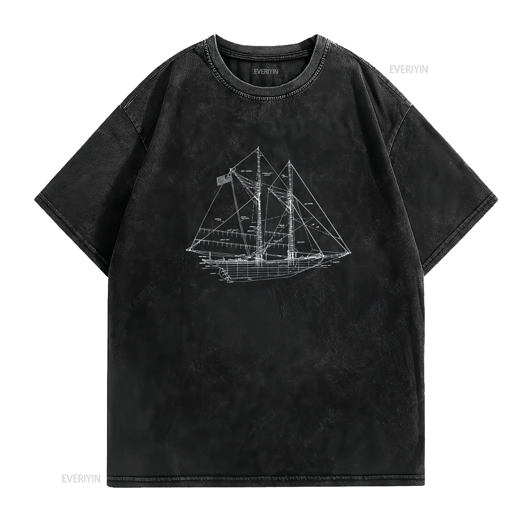 Kaos Sailing Vintage Blueprint - Vintage Yacht Fashion ulasan dan harga