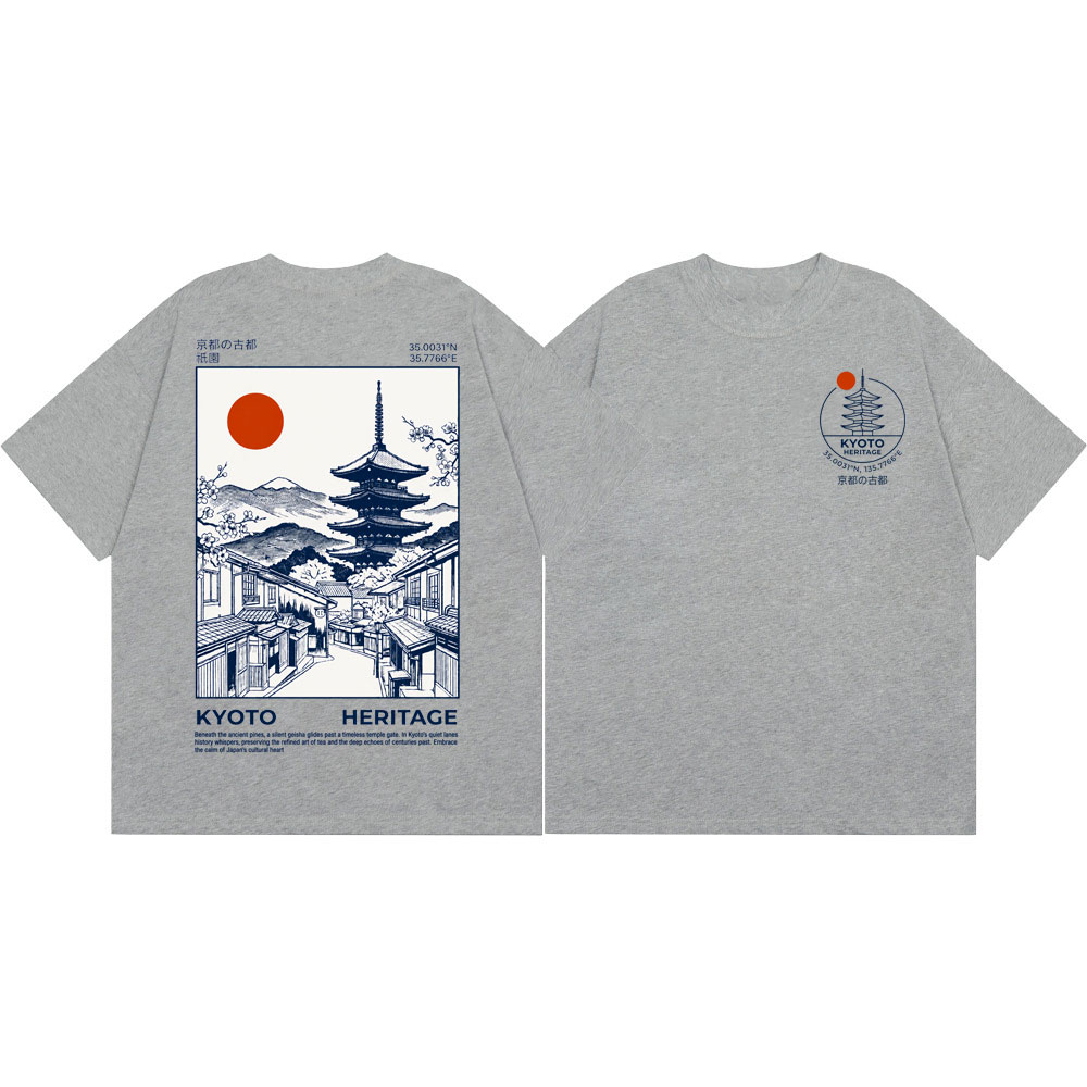 Kaus Grafis Pagoda Warisan Kyo - Vintage Fashion Kyoto ulasan dan harga