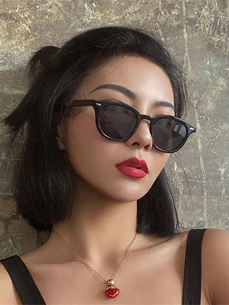 Kacamata Hitam Bulat Kecil Bar - Vintage Fashion Streetwear ulasan dan harga