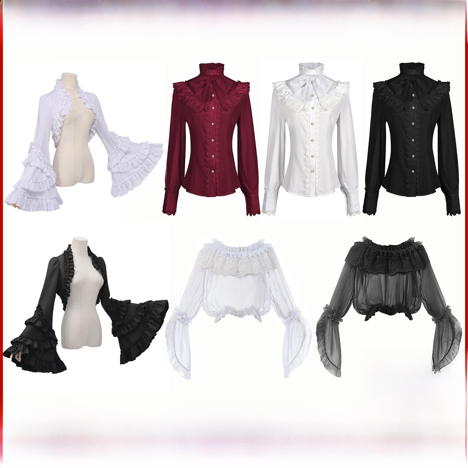 Kemeja Wanita Gaya Gotik Era V - Vintage Fashion Eras ulasan dan harga