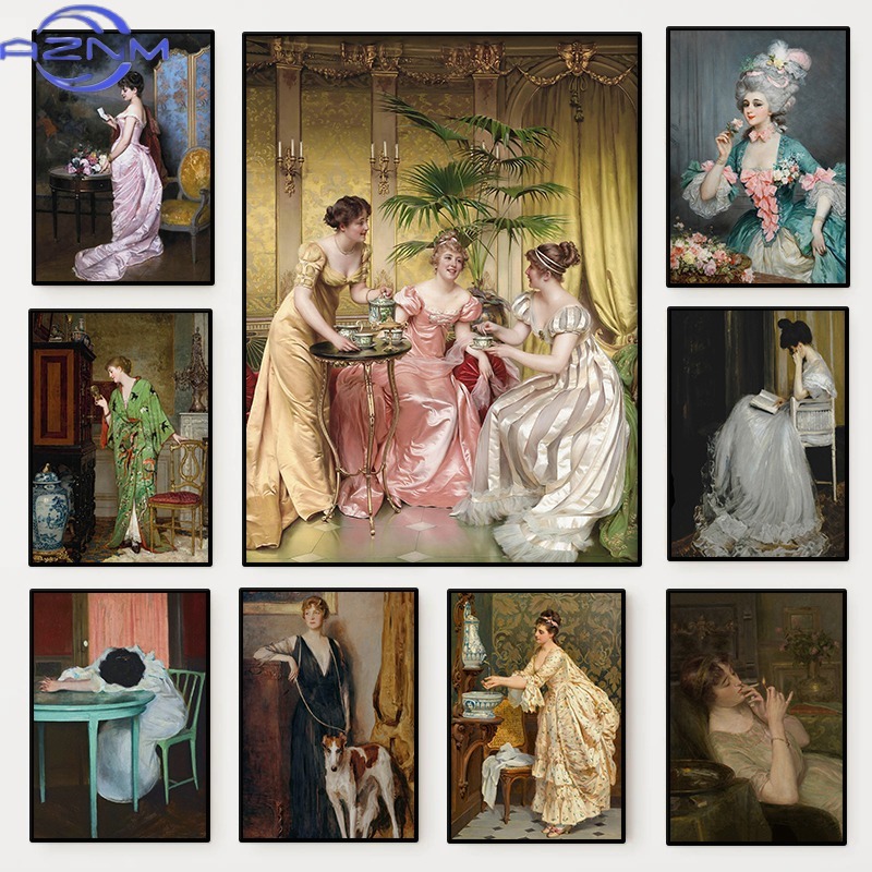 Poster Potret Wanita Renaisans - Vintage Fashion Art ulasan dan harga