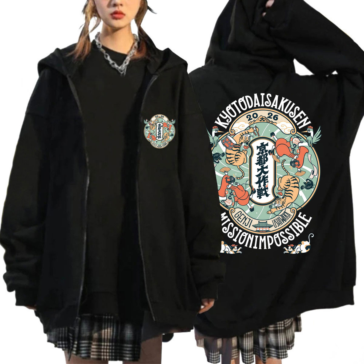 Hoodie Gaya Jepang Kyoto Daiak - Vintage Fashion Kyoto ulasan dan harga