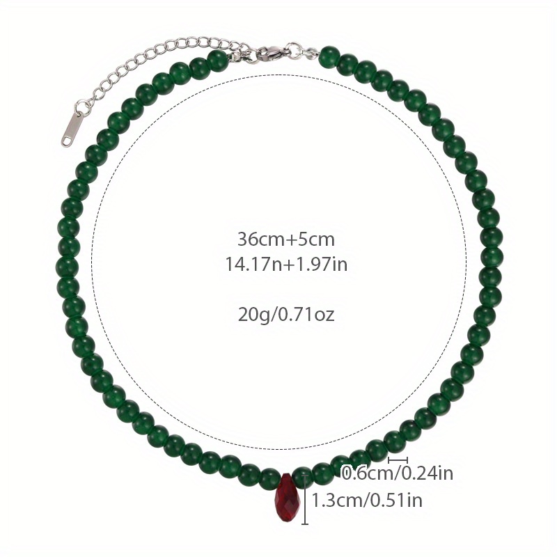 Kalung Manik-manik Hijau Vinta - Vintage Fashion Look ulasan dan harga