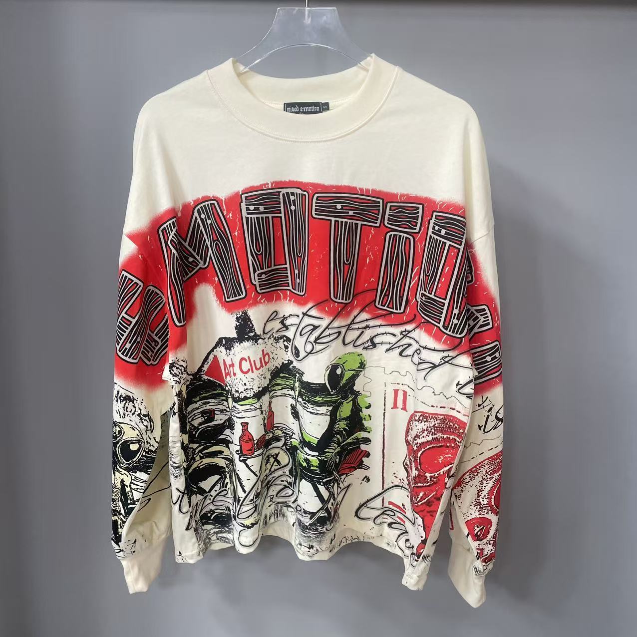 Kaos Lengan Panjang MIXED-EMOT - Vintage Fashion Prints ulasan dan harga