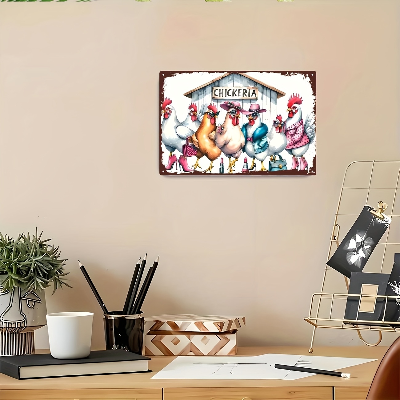 1 buah Papan Seni Dinding Loga - Vintage Fashion Art ulasan dan harga