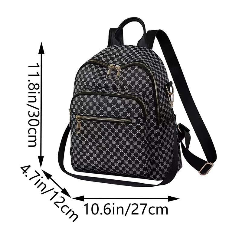 Tas Ransel PU Motif Geometris  - Vintage Fashion Patterns ulasan dan harga