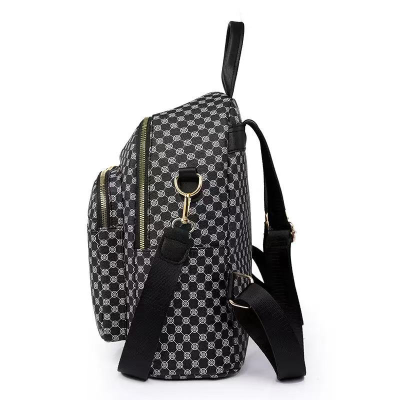 Tas Ransel PU Motif Geometris  - Vintage Fashion Patterns ulasan dan harga