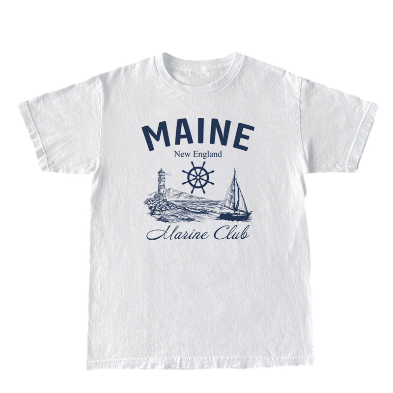 Maine Marine Club t-shirt Vint - Vintage Yacht Fashion ulasan dan harga