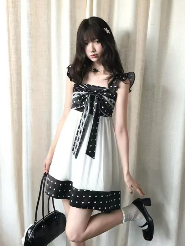 Gaun Mini Desain Pita Manis Vi - Vintage Fashion Retro Outfit ulasan dan harga