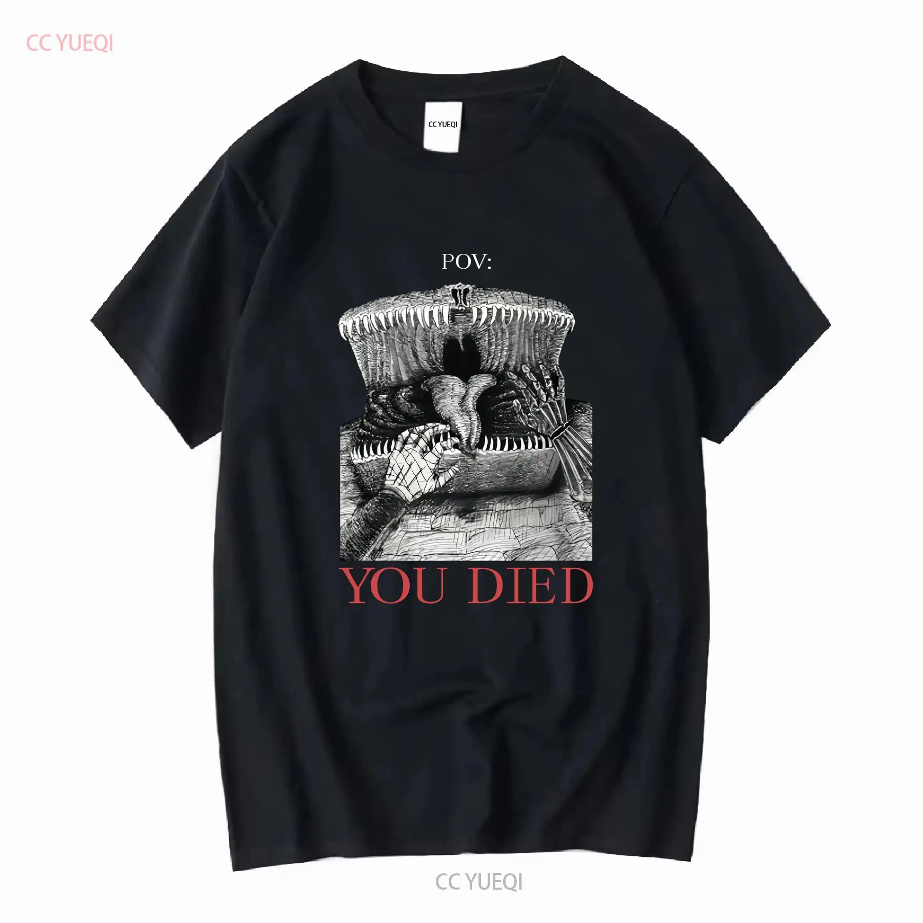 Kaos Ilustrasi Mimic DnD Dark  - Vintage Fashion Illustrations ulasan dan harga