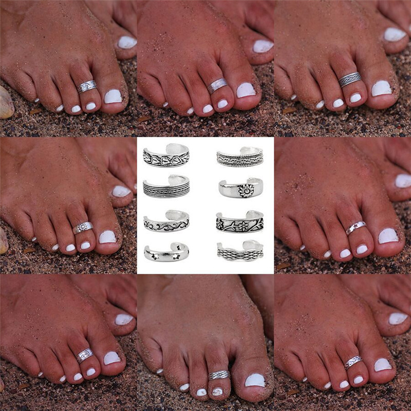 8 Buah/Set Cincin Kaki Bersama - Vintage Fashion Patterns ulasan dan harga