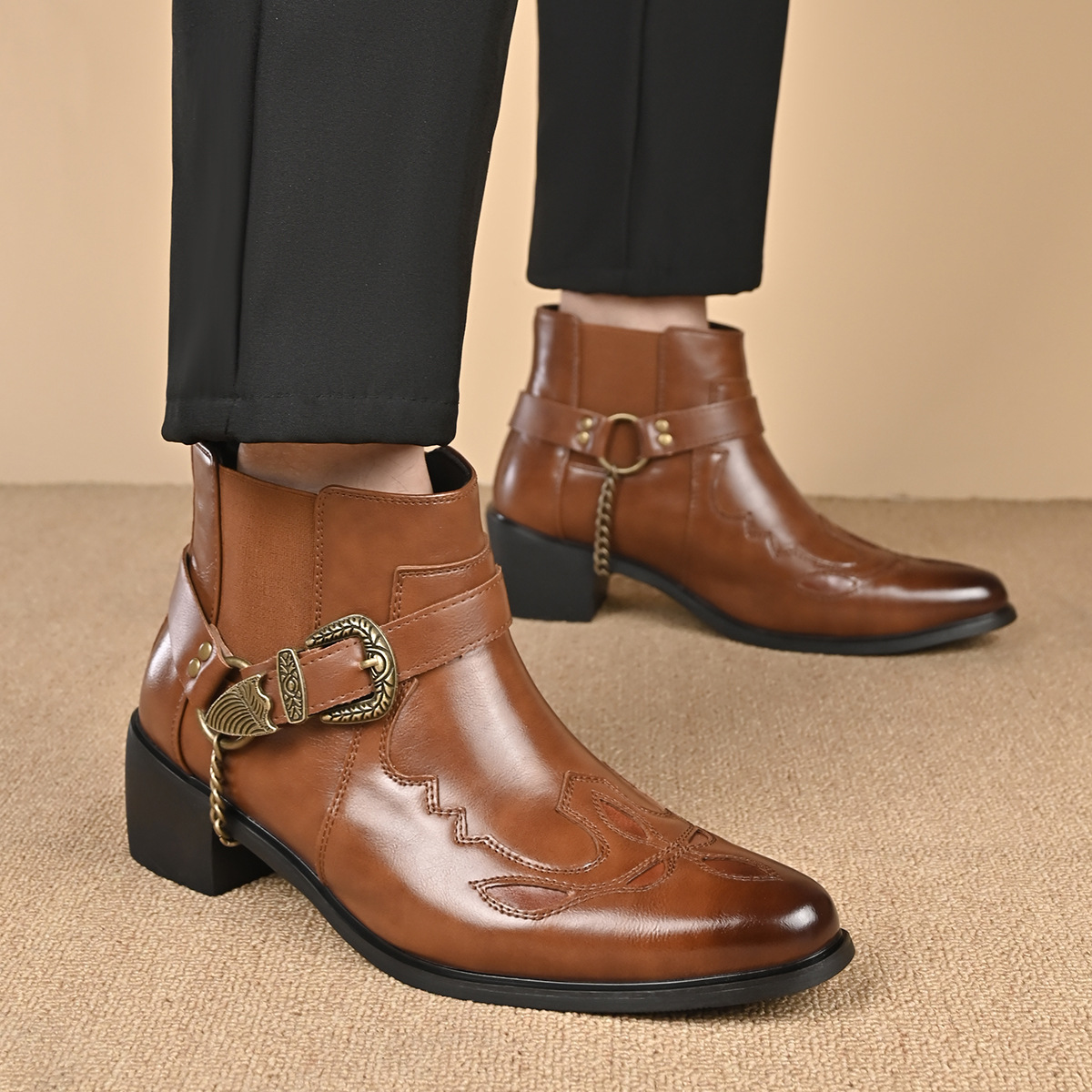 Sepatu Boots Kulit Vintage Pri - Vintage Fashion Streetwear ulasan dan harga