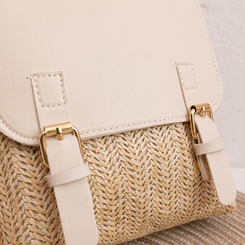 Tas Ransel Jerami Kulit PU Fas - Vintage Fashion Look ulasan dan harga