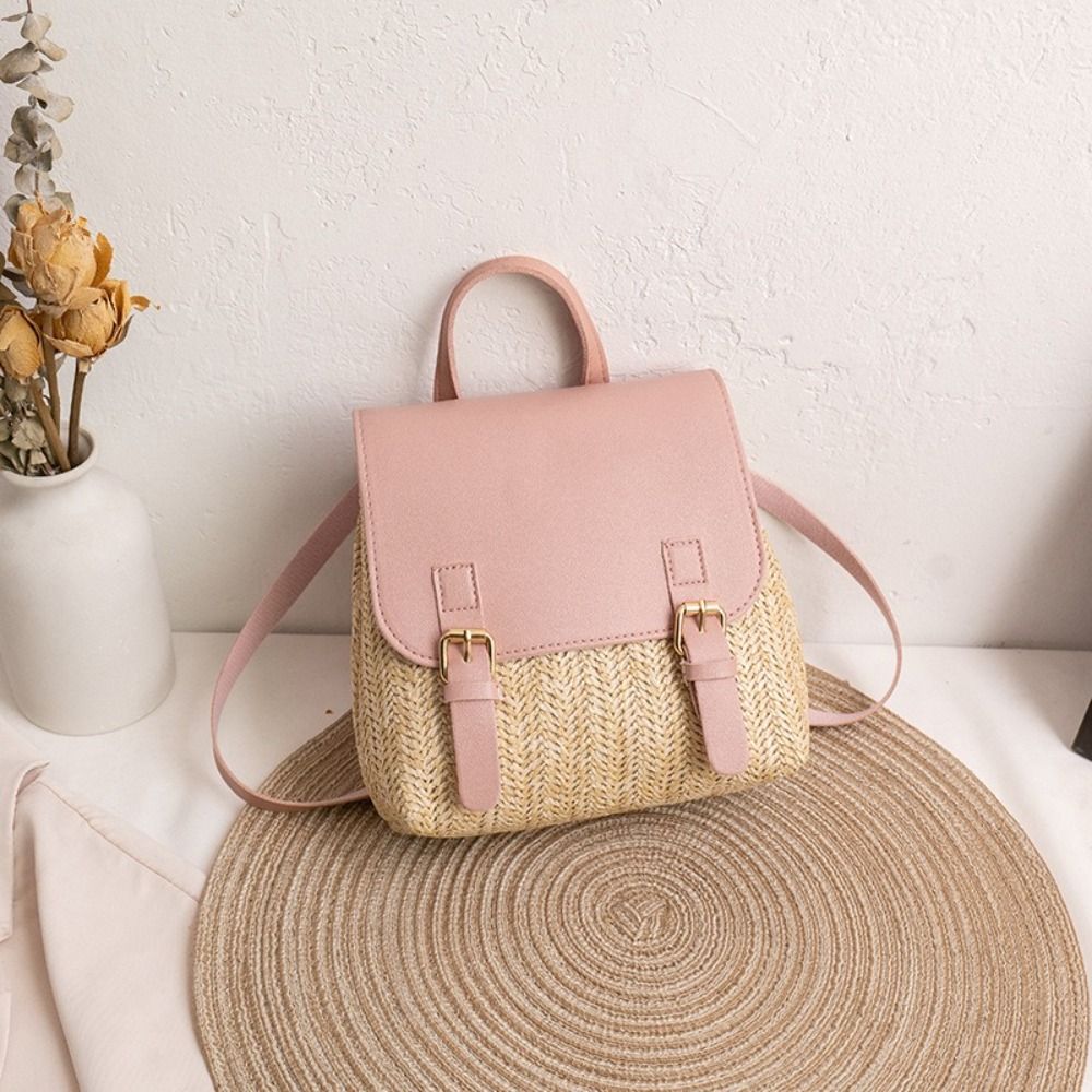 Tas Ransel Jerami Kulit PU Fas - Vintage Fashion Look ulasan dan harga